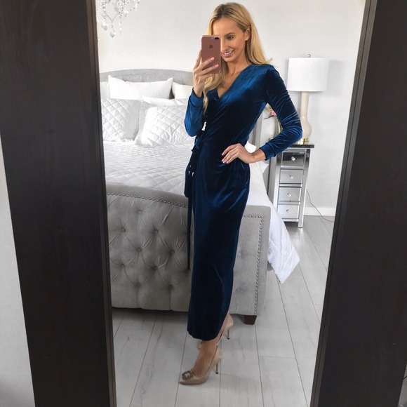 Elegant Winter Long Sleeve Vintage Wrap Dress - Picture 4 of 8